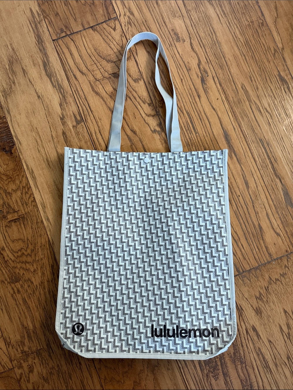 lululemon athletica Gray Patterned Canvas Tote Bag